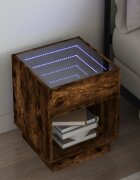 vidaXL Нощна масичка с Infinity LED кафяв дъб 40x40x50 см