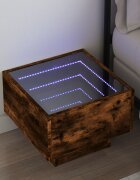 vidaXL Нощна масичка с Infinity LED опушен дъб 40x40x30 см