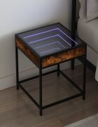 vidaXL Нощна масичка с Infinity LED опушен дъб 40x40x51 см
