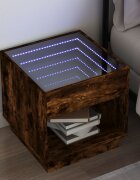 vidaXL Нощна масичка с Infinity LED опушен дъб 50x50x50 см