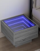 vidaXL Нощна масичка с Infinity LED сив сонома 40x40x30 см