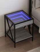 vidaXL Нощна масичка с Infinity LED сив сонома 40x40x49 см