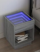 vidaXL Нощна масичка с Infinity LED сив сонома 40x40x50 см