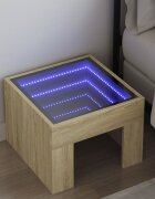 vidaXL Нощна масичка с Infinity LED сонома дъб 40x40x30 см