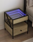 vidaXL Нощна масичка с Infinity LED сонома дъб 40x40x51 см