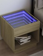 vidaXL Нощна масичка с Infinity LED сонома дъб 50x50x50 см