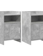 vidaXL Нощни маси 2 бр. Бетонно сиво 40 x 36 x 60 см