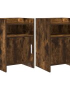 vidaXL Нощни маси 2 бр. Опушен дъб 40 x 36 x 60 см Инженерна дървесина