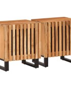 vidaXL Нощни шкафчета 2 бр 40x34x46 см акация масив