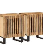 vidaXL Нощни шкафчета 2 бр 40x34x46 см грубо дърво масив