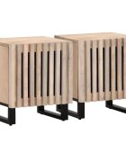 vidaXL Нощни шкафчета 2 бр 40x34x46 см избелено мангово дърво масив