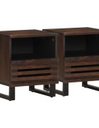 vidaXL Нощни шкафчета 2 бр 40x34x46 см манго масив