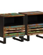 vidaXL Нощни шкафчета 2 бр 40x34x46 см регенерирано дърво масив