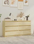 vidaXL Нощни шкафчета 2 бр 60x36x64 см бор масив