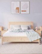 vidaXL Нощни шкафчета 2 бр 795x38x655 см борово дърво масив