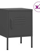 vidaXL Нощни шкафчета 2 бр антрацит 35х35х51 см стомана