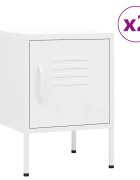 vidaXL Нощни шкафчета 2 бр бели 35х35х51 см стомана