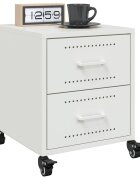 vidaXL Нощни шкафчета 2 бр бели 36x39x435 см стомана