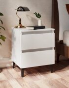 vidaXL Нощни шкафчета 2 бр бели 40x35x50 см инженерно дърво