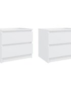 vidaXL Нощни шкафчета 2 бр бели 50x39x435 см инженерно дърво