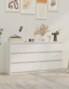 vidaXL Нощни шкафчета 2 бр бели 60x36x64 см бор масив