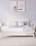 vidaXL Нощни шкафчета 2 бр бели 795x38x655 см борово дърво масив