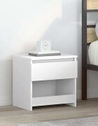 vidaXL Нощни шкафчета 2 бр бял гланц 40x30x39 см инженерно дърво