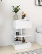 vidaXL Нощни шкафчета 2 бр бял гланц 40x35x65 см