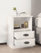vidaXL Нощни шкафчета 2 бр бял гланц 43x36x60 см