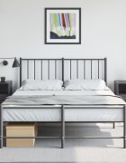 vidaXL Нощни шкафчета 2 бр черен 36x39x605 см стомана