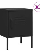 vidaXL Нощни шкафчета 2 бр черни 35х35х51 см стомана