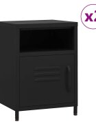 vidaXL Нощни шкафчета 2 бр черни 35х35х51 см стомана