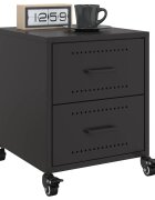 vidaXL Нощни шкафчета 2 бр черни 36x39x435 см стомана