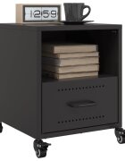 vidaXL Нощни шкафчета 2 бр черни 36x39x435 см стомана