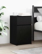 vidaXL Нощни шкафчета 2 бр черни 39x35x65 см инженерно дърво