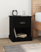 vidaXL Нощни шкафчета 2 бр черни 39x39x475 см инженерно дърво
