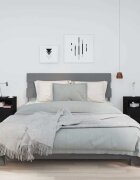 vidaXL Нощни шкафчета 2 бр черни 40x34x55 см борово дърво масив