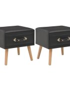 vidaXL Нощни шкафчета 2 бр черни 40x35x40 см изкуствена кожа