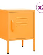 vidaXL Нощни шкафчета 2 бр горчица жълто 35х35х51 см стомана
