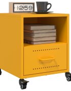 vidaXL Нощни шкафчета 2 бр горчица жълто 36x39x435 см стомана