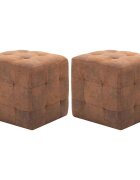 vidaXL Нощни шкафчета 2 бр кафяви 30x30x30 см изкуствен велур