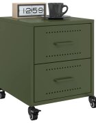 vidaXL Нощни шкафчета 2 бр маслиненозелени 36x39x435 см стомана
