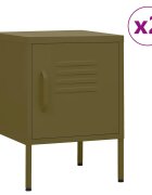 vidaXL Нощни шкафчета 2 бр маслиненозелено 35х35х51 см стомана