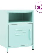 vidaXL Нощни шкафчета 2 бр мента 35х35х51 см стомана