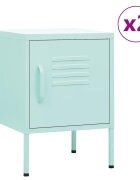 vidaXL Нощни шкафчета 2 бр мента 35х35х51 см стомана