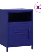 vidaXL Нощни шкафчета 2 бр нейви синьо 35х35х51 см стомана