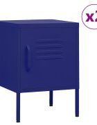 vidaXL Нощни шкафчета 2 бр нейви синьо 35х35х51 см стомана
