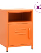 vidaXL Нощни шкафчета 2 бр оранжеви 35х35х51 см стомана