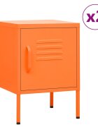 vidaXL Нощни шкафчета 2 бр оранжеви 35х35х51 см стомана