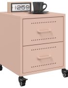 vidaXL Нощни шкафчета 2 бр розови 36x39x435 см стомана